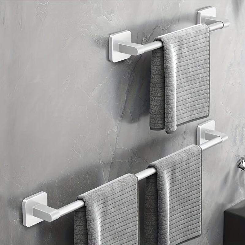 Toallero adhesivo negro para toallero sin perforación, soporte para toallas  montado en la pared, de aluminio, para baño, inodoro, 23.6 in : Hogar y  Cocina 