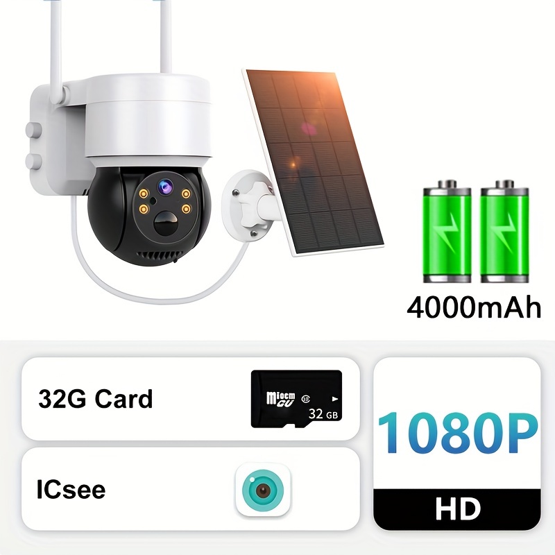 Cámara de vigilancia exterior 1080P WiFi cámara exterior, visión