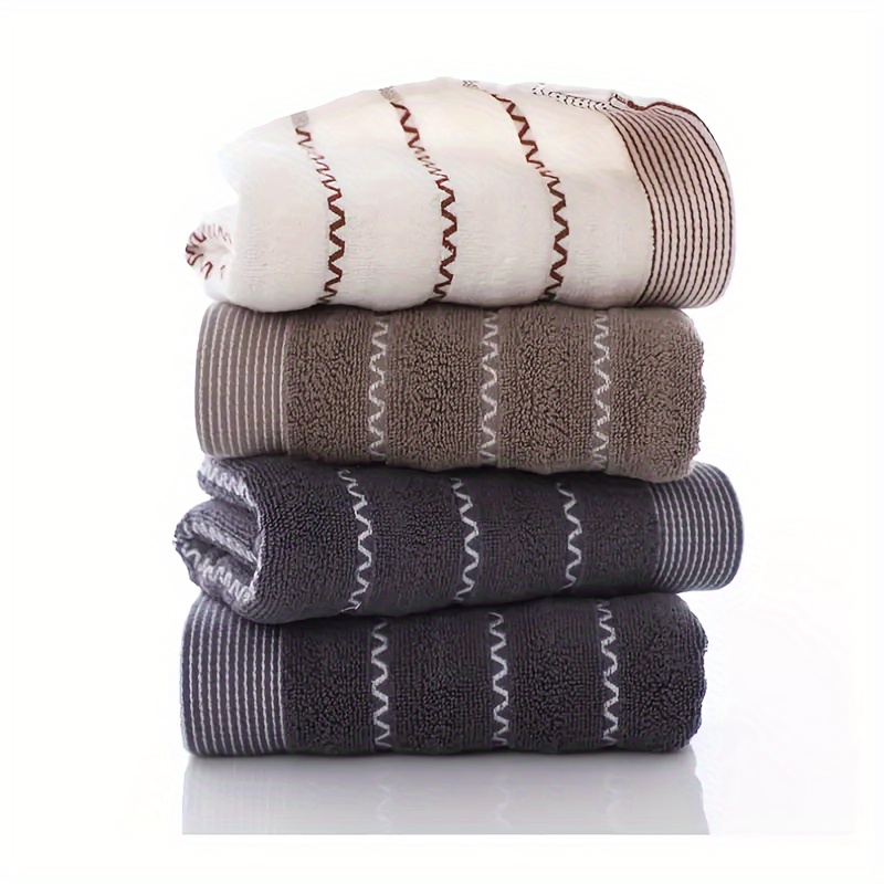 1pc Striped Pattern Random Color Bath Towel,Soft Absorbent Towel, Bath Towel,  Oblong Towel