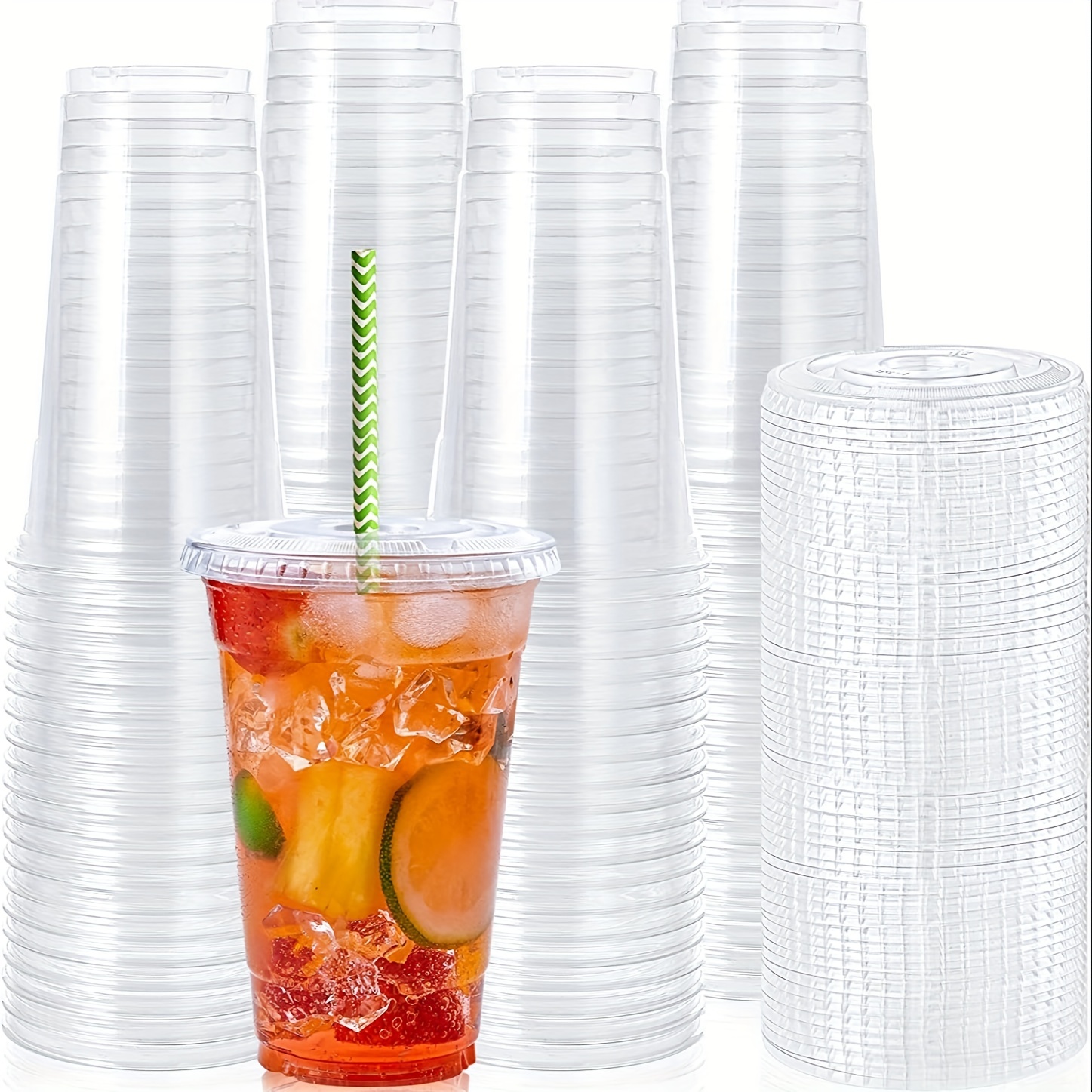 98-caliber Pet Cold Drink Cups Thickened Latte Cups Disposable Bubble Tea  Cups - Temu