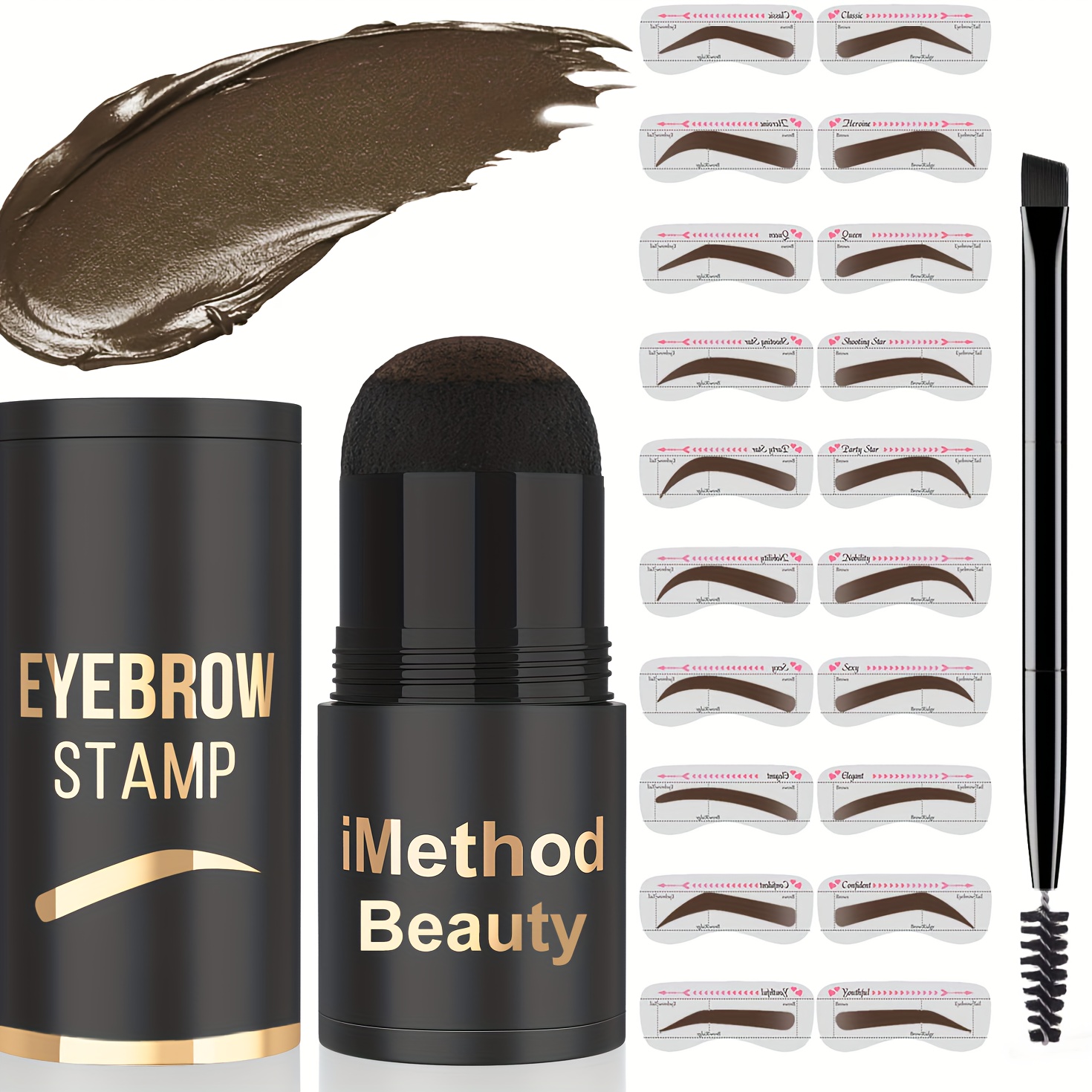 Eyebrow Stamp And Stencil Kit - Eyebrow Pomade - Eye Brow Shaping Kit