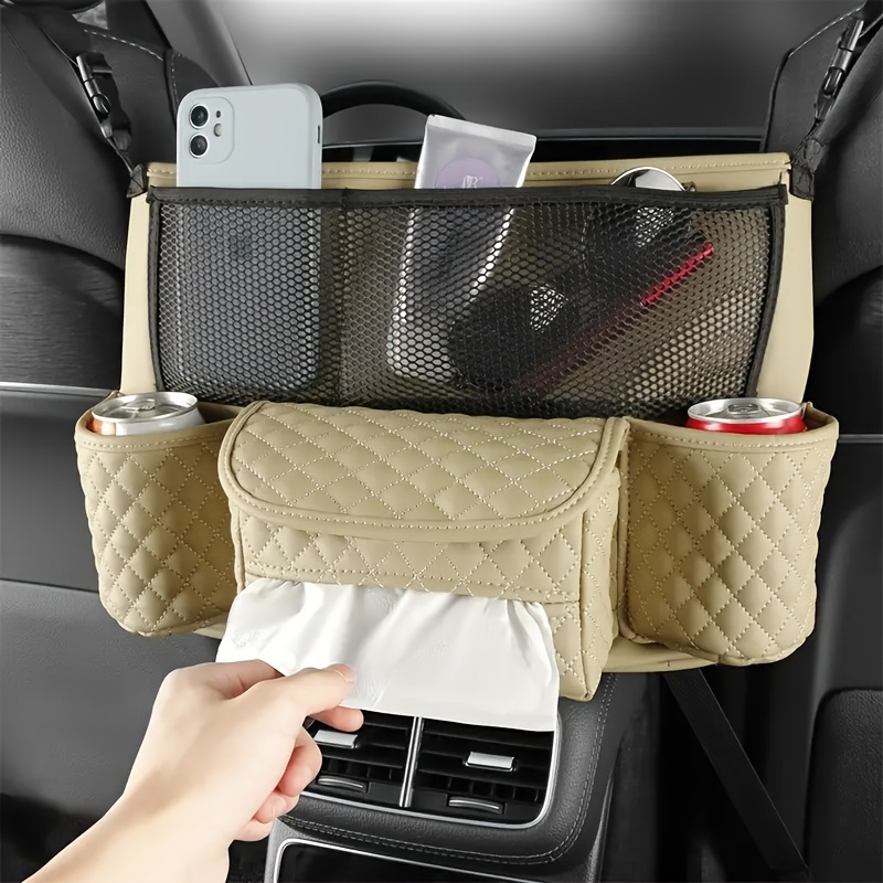 Car Organizer Car Storage Bag Hanging Seats Pu Leather - Temu