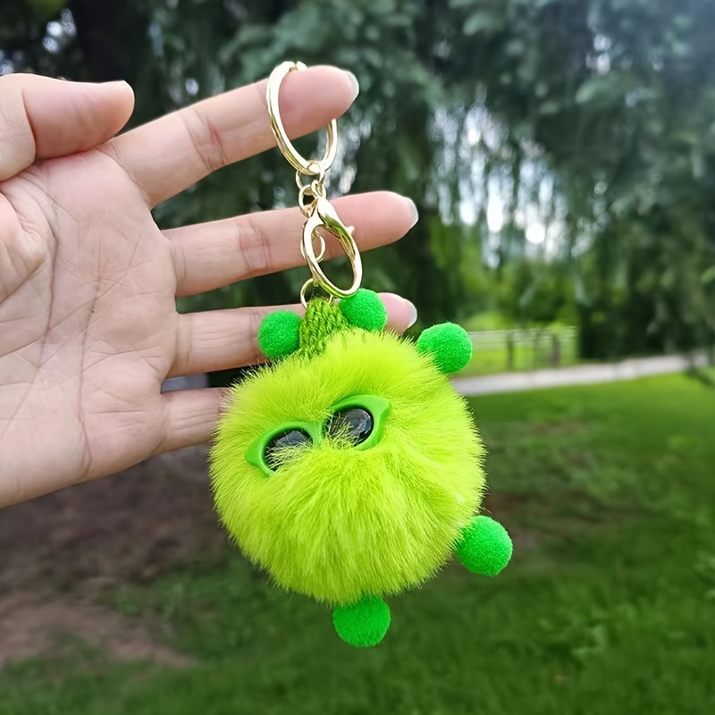 Plush Fur Ball Keychain Bag Handbag Car Key Pompom Keyring - Temu