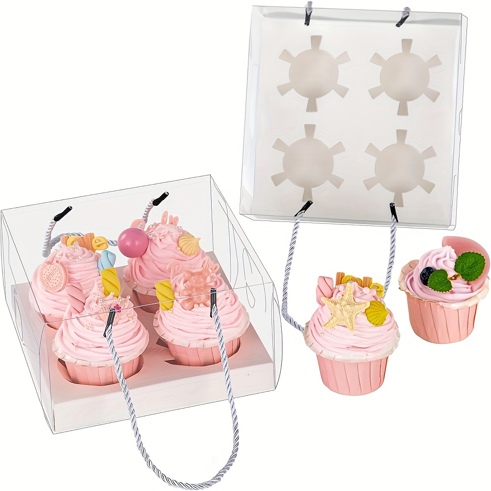 Porta cupcake individuale, Cupcake singolo a cupola di plastica  trasparente, scatole di custodie per contenitori per muffin, tazze (50  pezzi)
