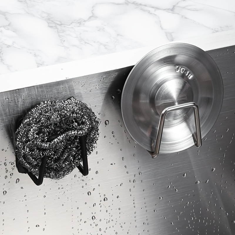 Stainless Steel Sponge Rack Sink Drain Shelving Hooks
