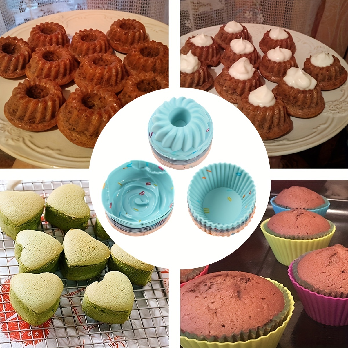 Silicone Baking Pan Set, Silicone Cake Molds, Baking Sheet, Donut Pan, Silicone  Muffin Pan With Silicone Baking Cups, Dishwasher Safe - Temu United Arab  Emirates