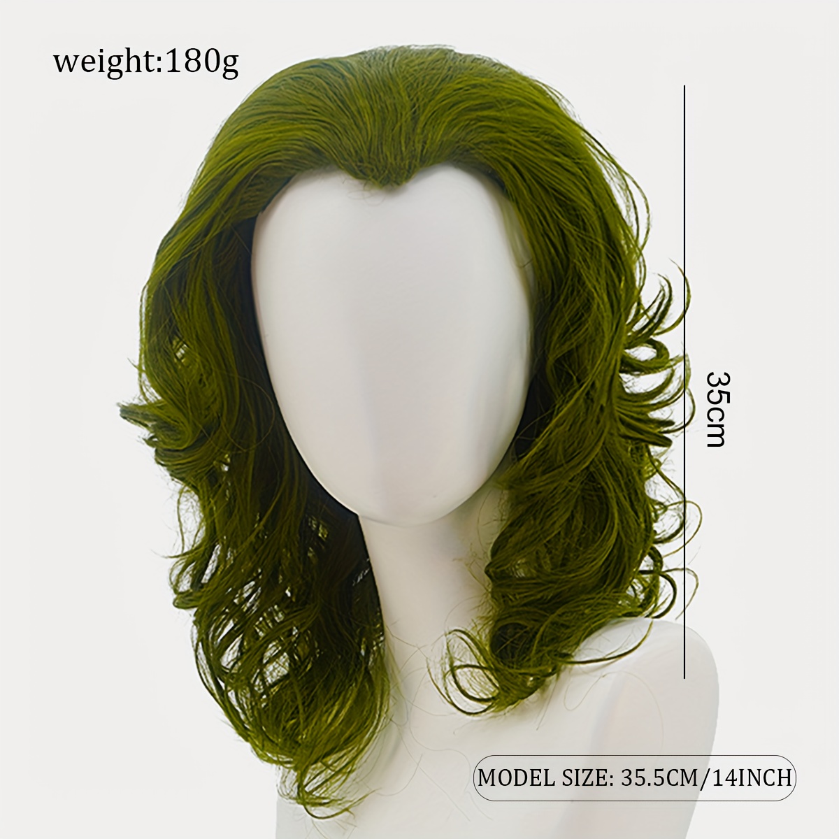 Green Short Curly Clown Wig for Halloween Cosplay Party