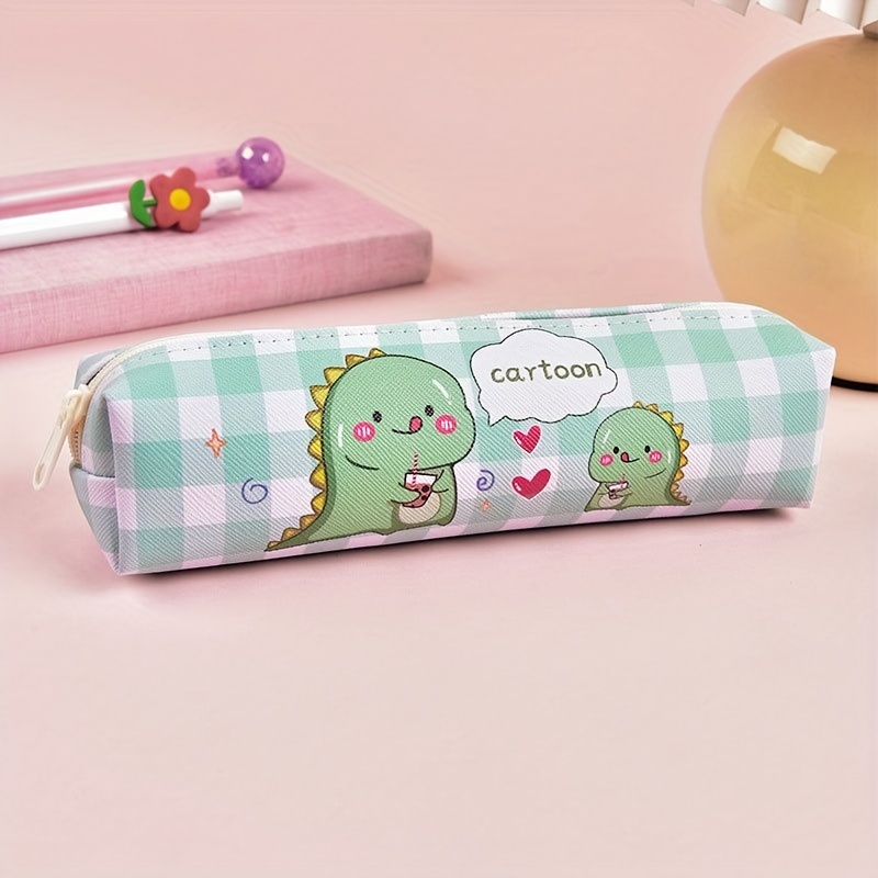 1pc Clear Pencil Bag, Cartoon Graphic Large Capacity Pencil Case For  Students