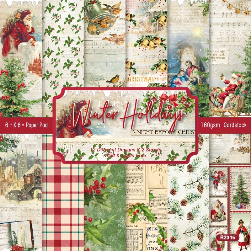 Vintage Wrapping Paper Christmas, Christmas Scrapbook Vintage