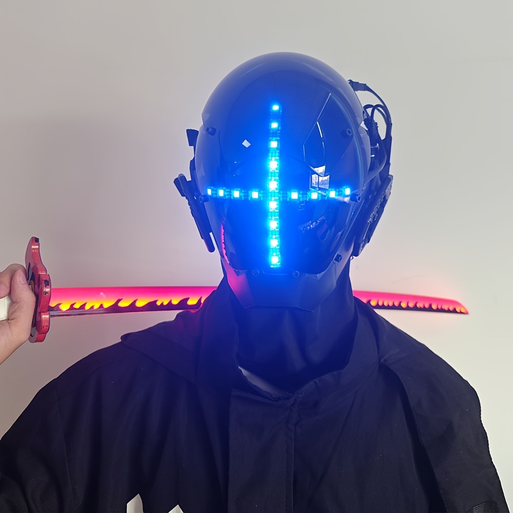 Moda Cool Maschera Stile Cyberpunk Luminoso Meccanico Fantascientifico  Vestire Oggetti Di Scena Accessori Per Costumi Cosplay Di Halloween