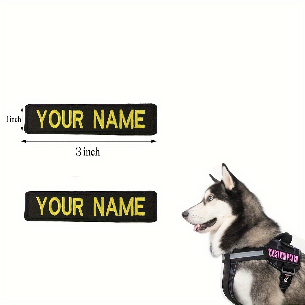 Étiquette autocollante personnalisée réfléchissante pour chien, plaque  nominative, Patch Velcro pour harnais, fournitures pour animaux de  compagnie, 2 pièces