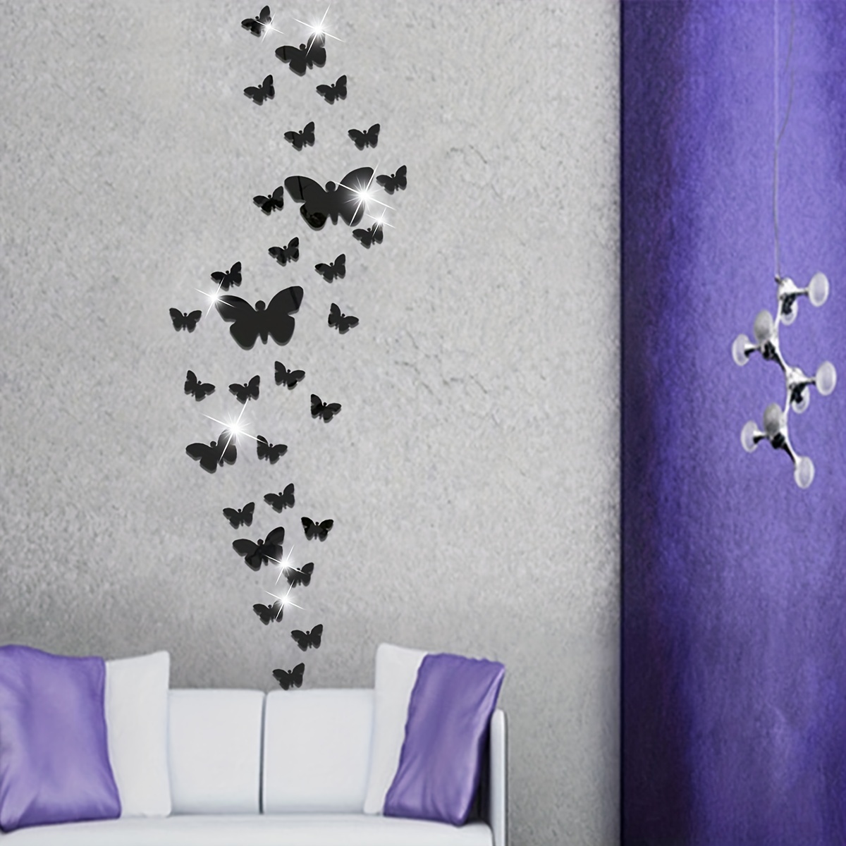 3d Butterfly Mirror Mural Stickers For Home And Room - Temu