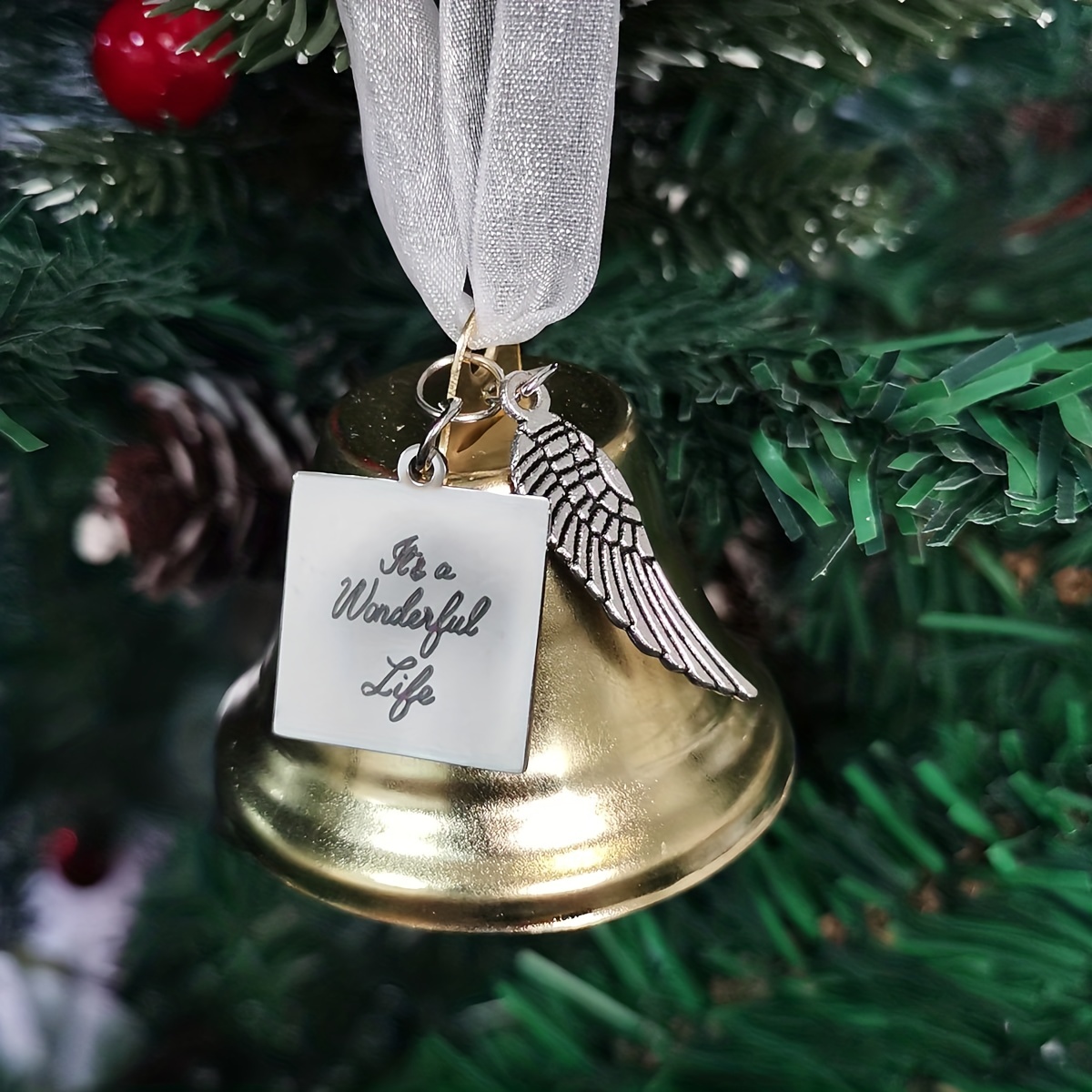 2Pcs Christmas Tree Ornaments xmas hanging bell Christmas Bell