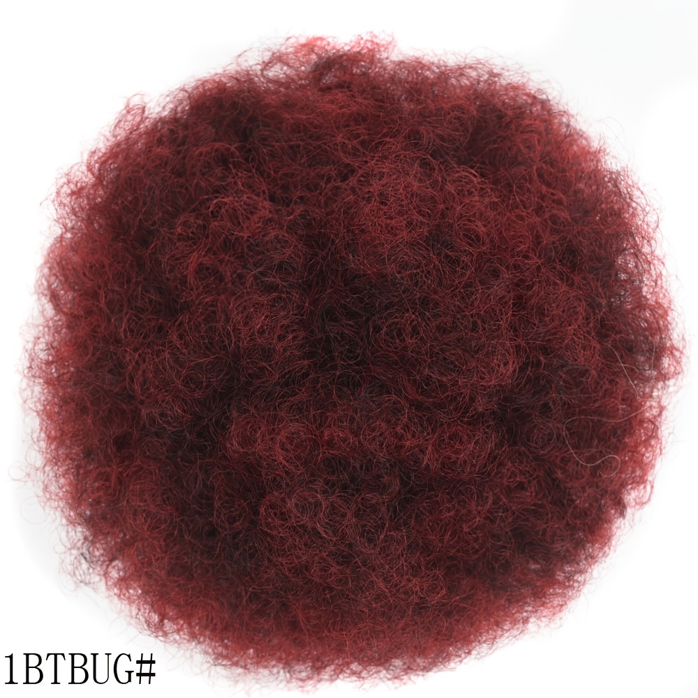Short Afro Kinky Curly Ponytail Hair Extensions Clip On Drawstring Bun