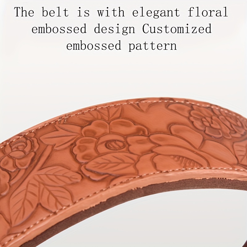 Leather Dog Collar Floral Pattern Dog Basic Collar For Large Dogs