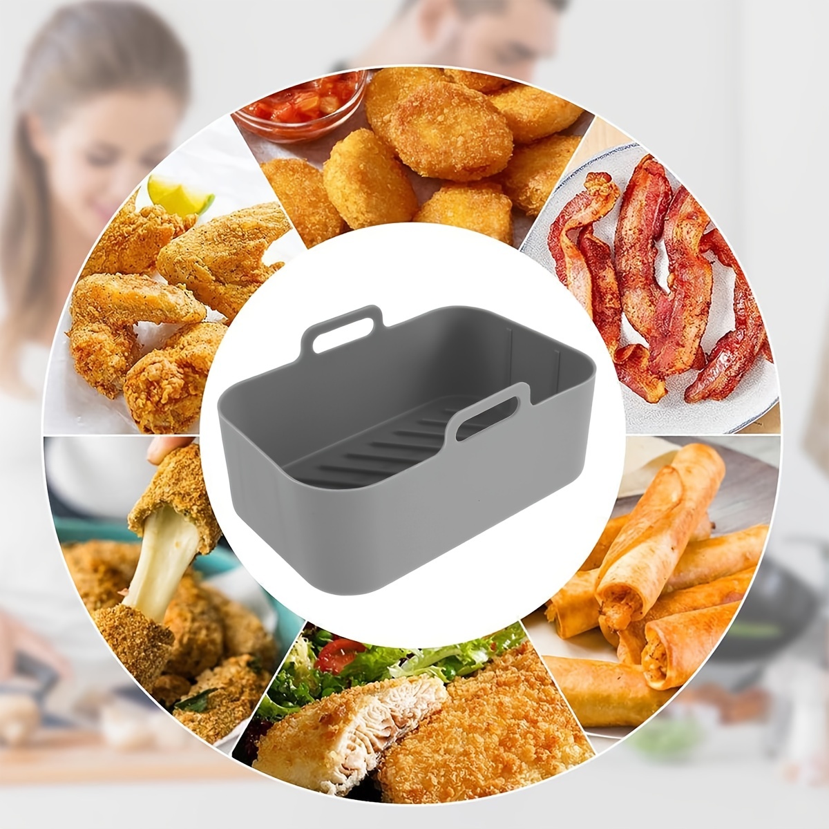 Reusable Brush Air Fryer Tray Liner Heat-resistant Easy Cleaning