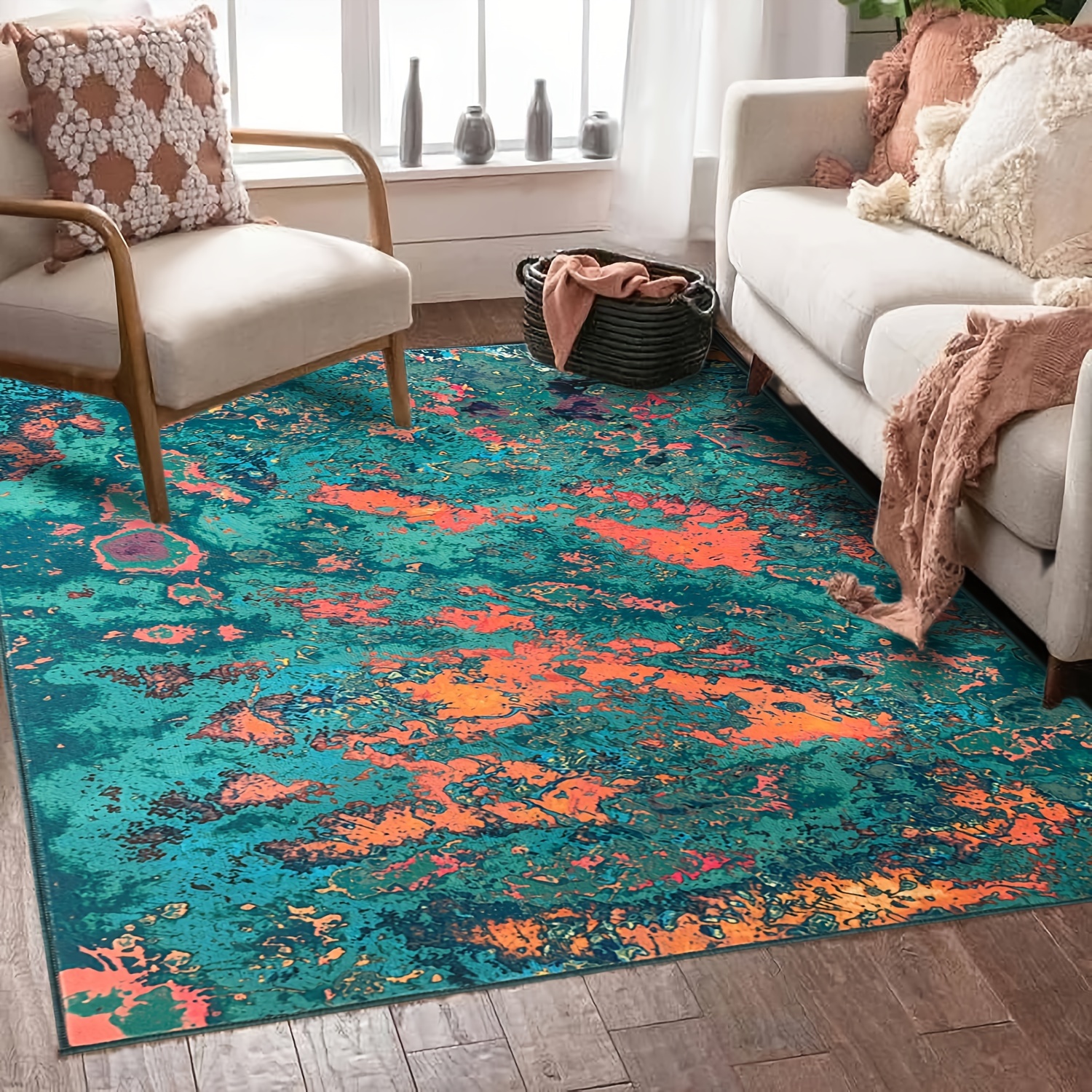Retro Collection Area Rug, Modern Abstract Design Carpet Formed By Wet  Paints, Hallway Runners Non-slip Non-shedding Machine Washable Vintage  Accent Rug Floor Carpets For Kitchen Bathroom Office - Temu