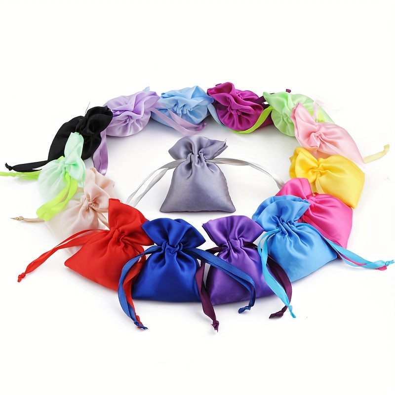 

20pcs Assorted Satin Drawstring Gift Bags - Dustproof Jewelry & Candy Pouches For Weddings, Valentine's Day, New Year Parties - Storage