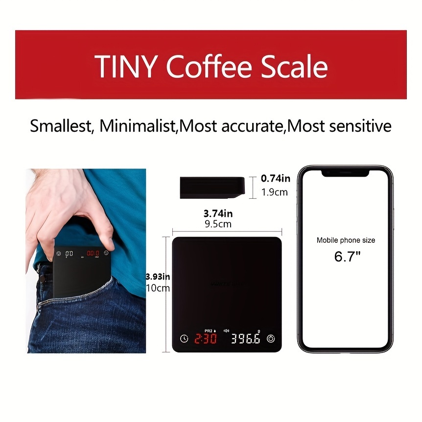 Portable Small Mini Digital Scale For Coffee 2kg Led Timer Coffee Scale  With Smart Coffee Mode