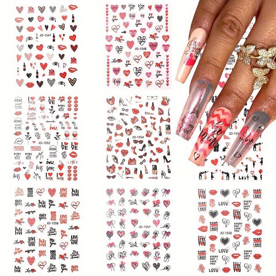 10pcs,Red Lip Design Nail Art Charms,Sexy Lip Nail Art Accessories For Nail  Ar Decoration