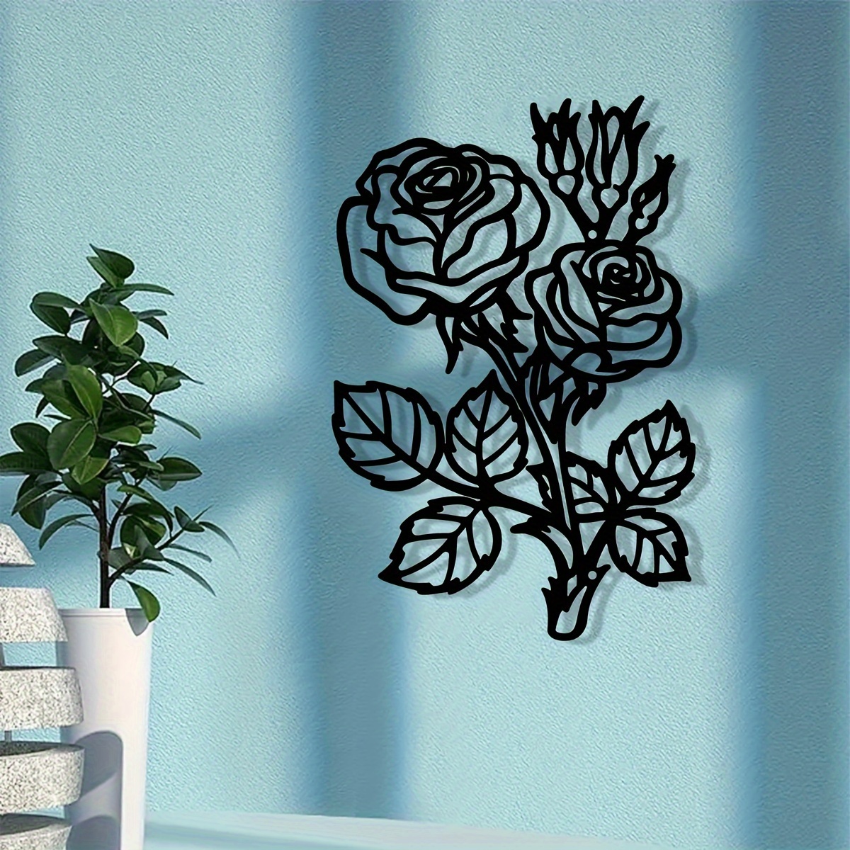 Book with Flowers Metal Wall Art Book Lover Gift Library Wall