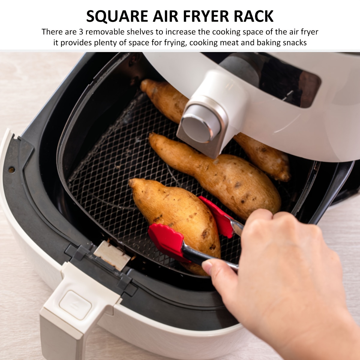 Air Fryer Rack For Air Fryer Oven, Multi-purpose Air Fryer Accessories  Metal Double Layer Wire Rack With Skewer For Ninja, Power Xl, Cosori,  Instant Pot, Gourmia, Chefman, Dishwasher Safe - Temu