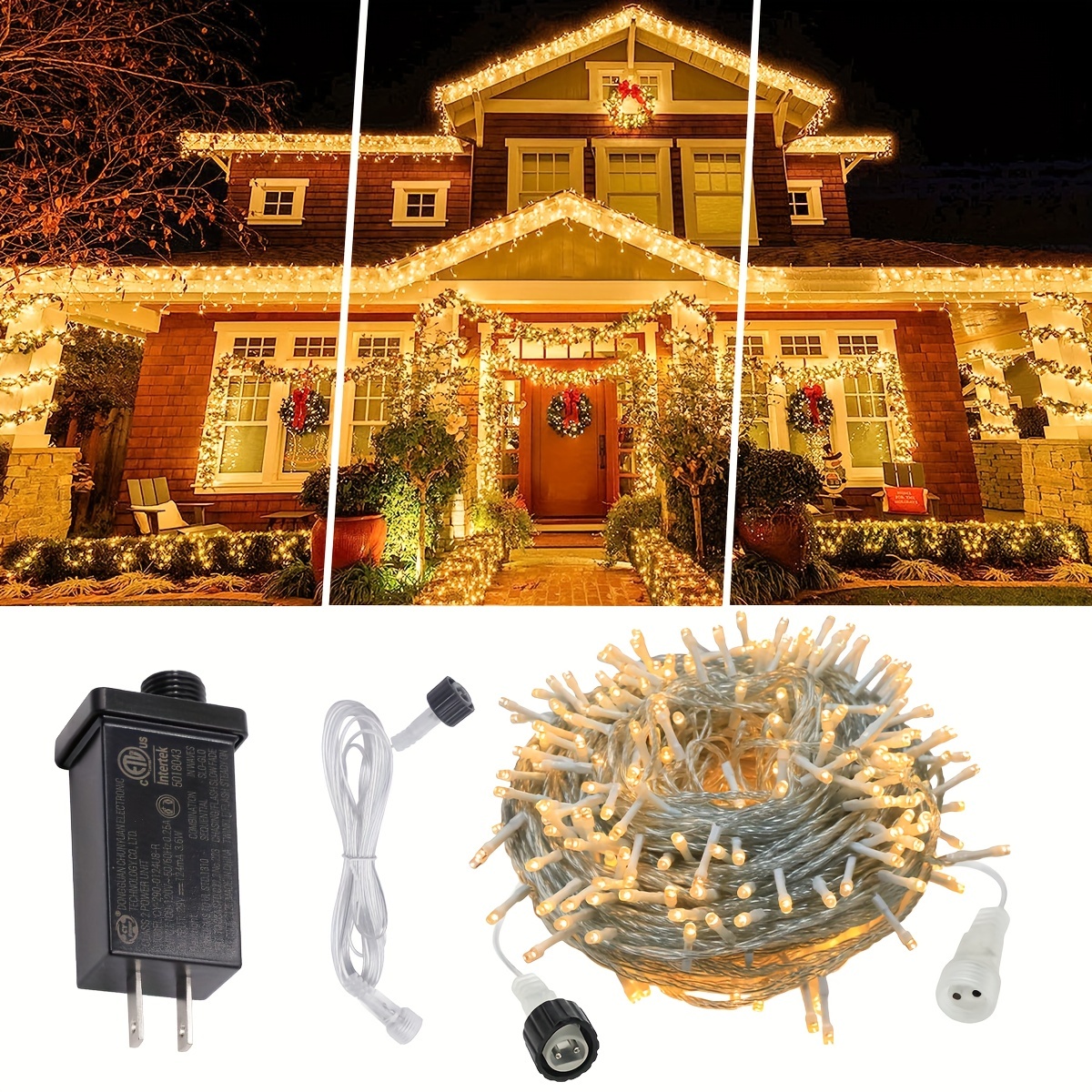 400 Led Christmas Lights Outdoor String Lights Plug In Fairy - Temu