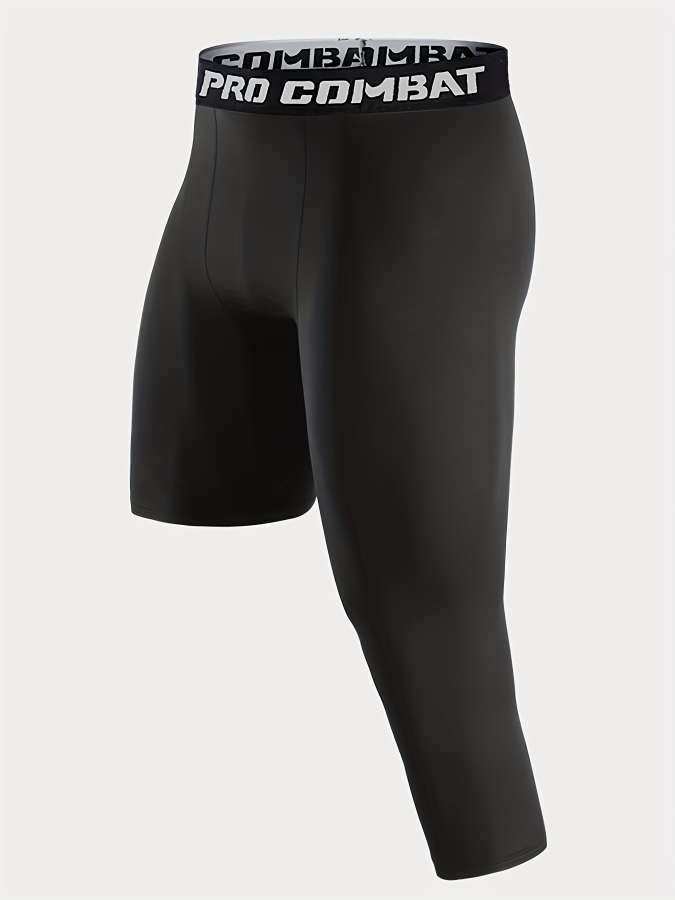 Blaward Pantalones de compresión para hombre, mallas de una pierna 3/4,  leggings de capa base atlética para correr, yoga, baloncesto, paquete de 2