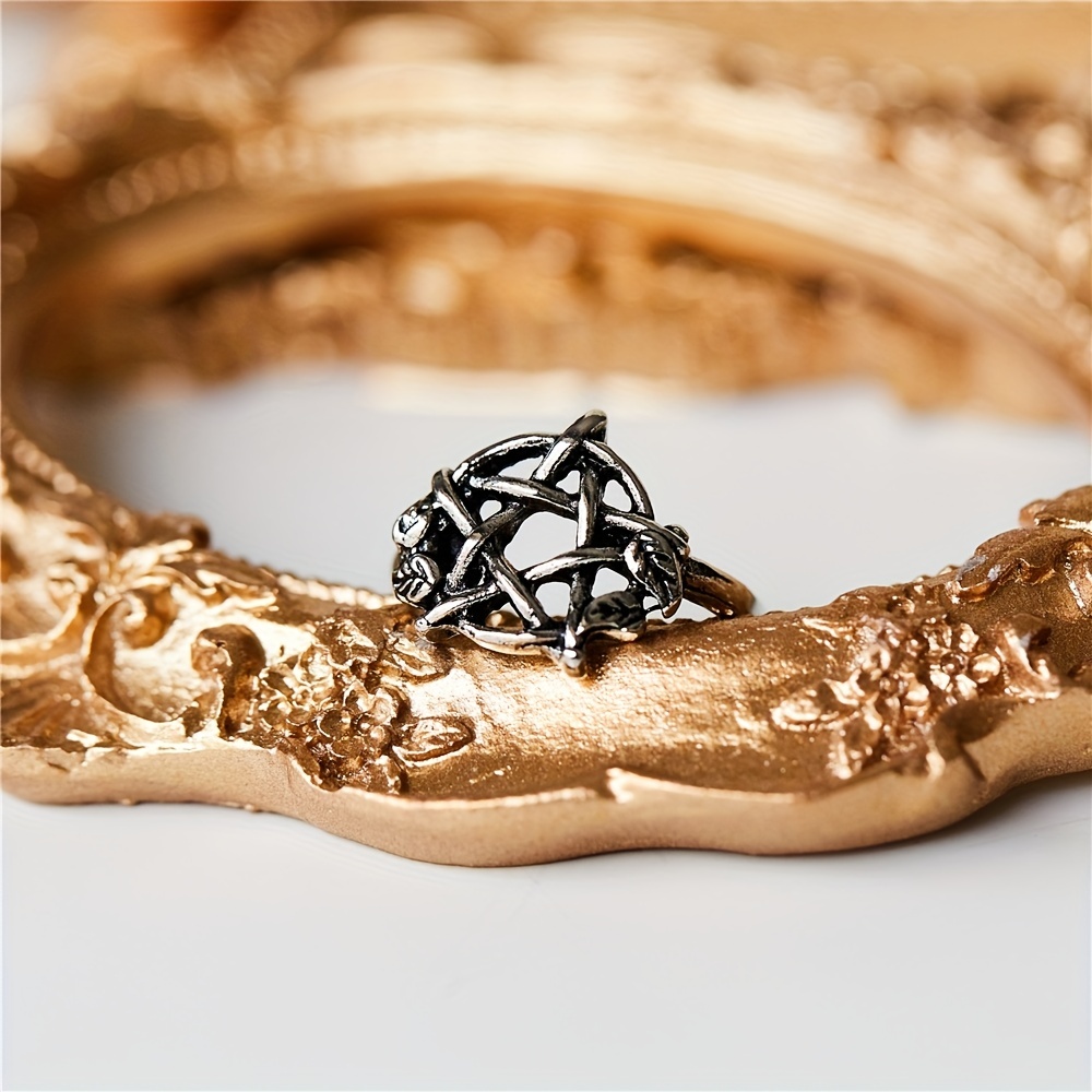 Gothic Pentagram Statement Ring Men's Jewelry