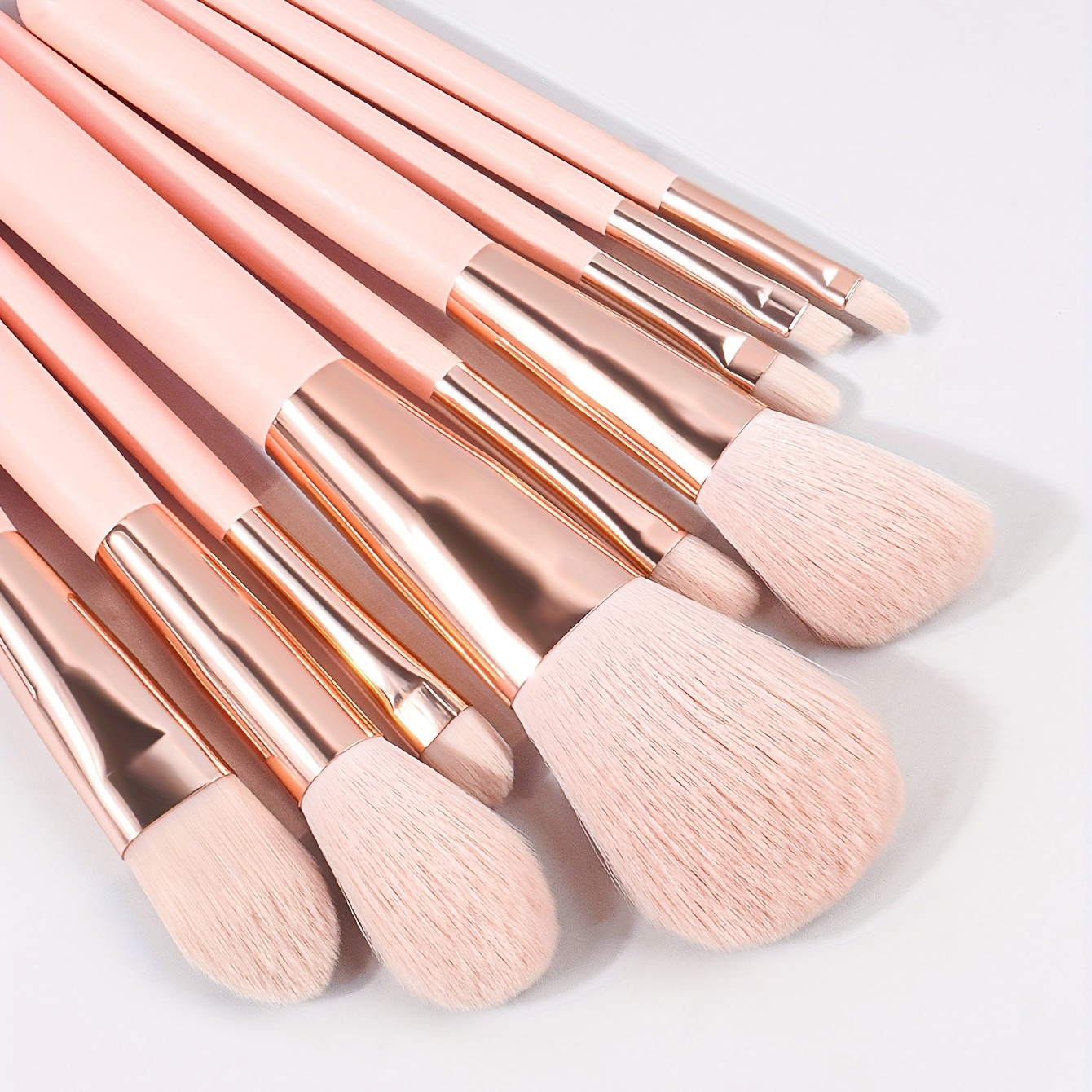 Makeup Brush Set Apricot Color Synthetic Brush Loose Powder - Temu