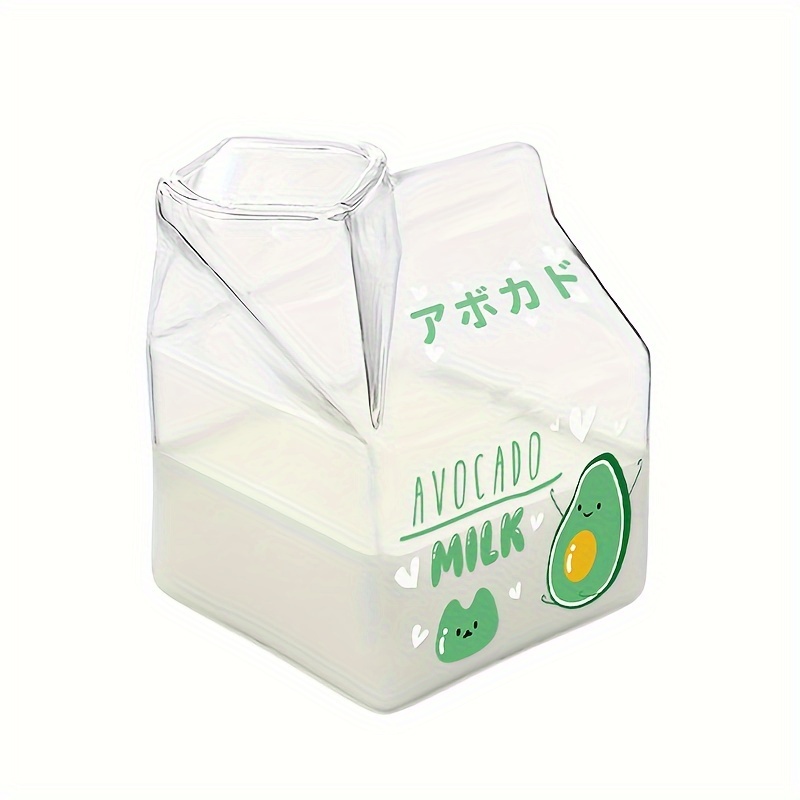 Milk Carton Glass Cup High Borosilicate Glass Water Cup Cute - Temu