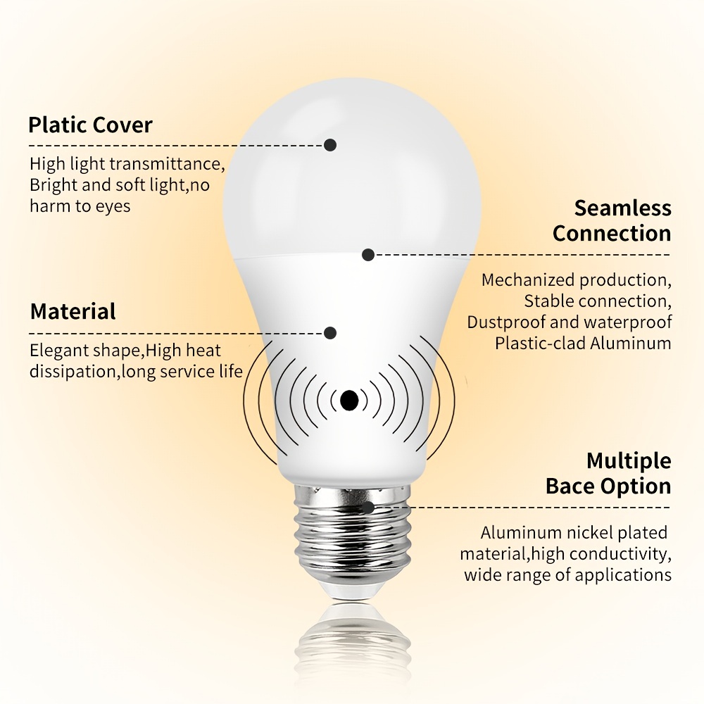 Motion Sensor Light Bulbs ( Equivalent) Motion Detector Auto - Temu