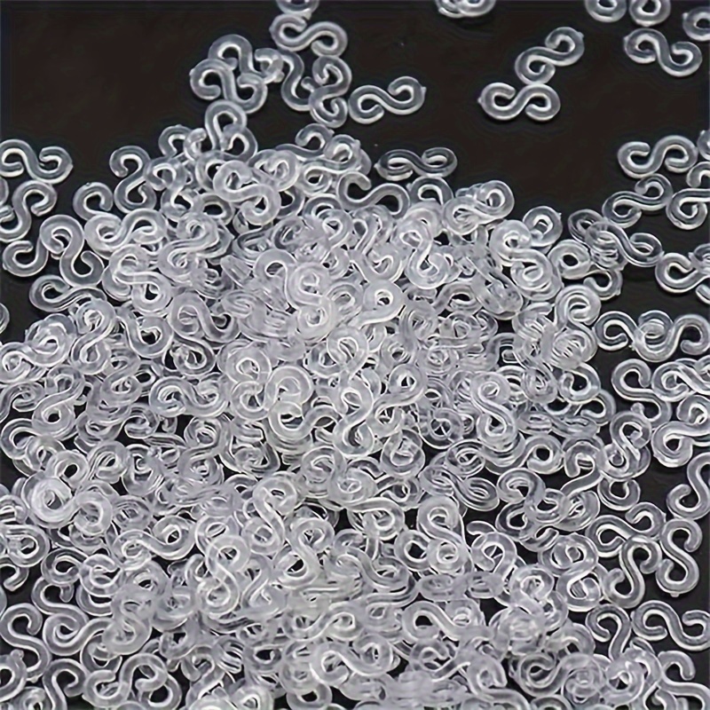 500 Pieces S Clips Rubber Band Clips, Clear Plastic Band Clips Connectors  Refills Bracelet Loom Band Clips Refill Kit 