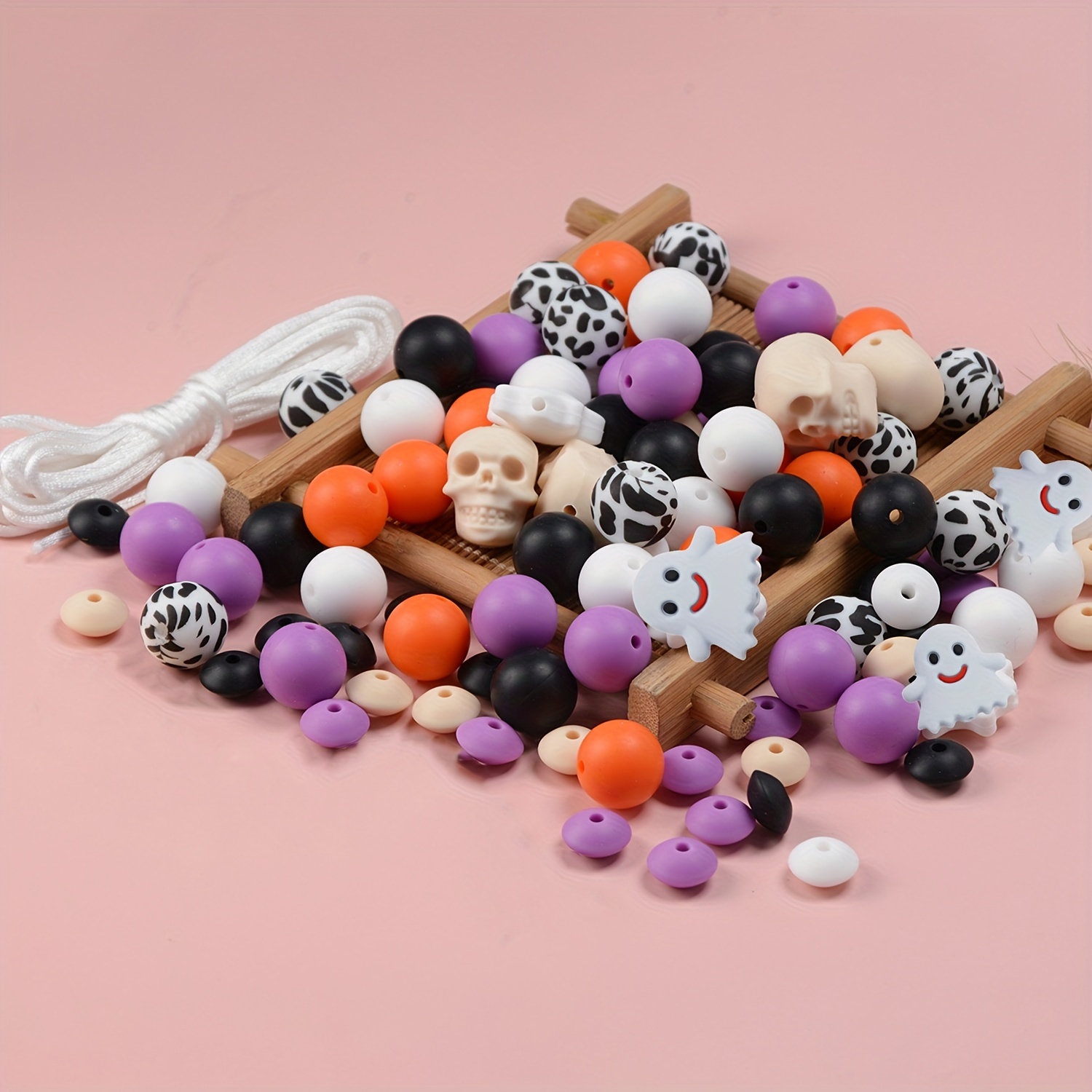 Mixed Halloween Clay Loose Beads Polymer Clay Ghost Skull - Temu