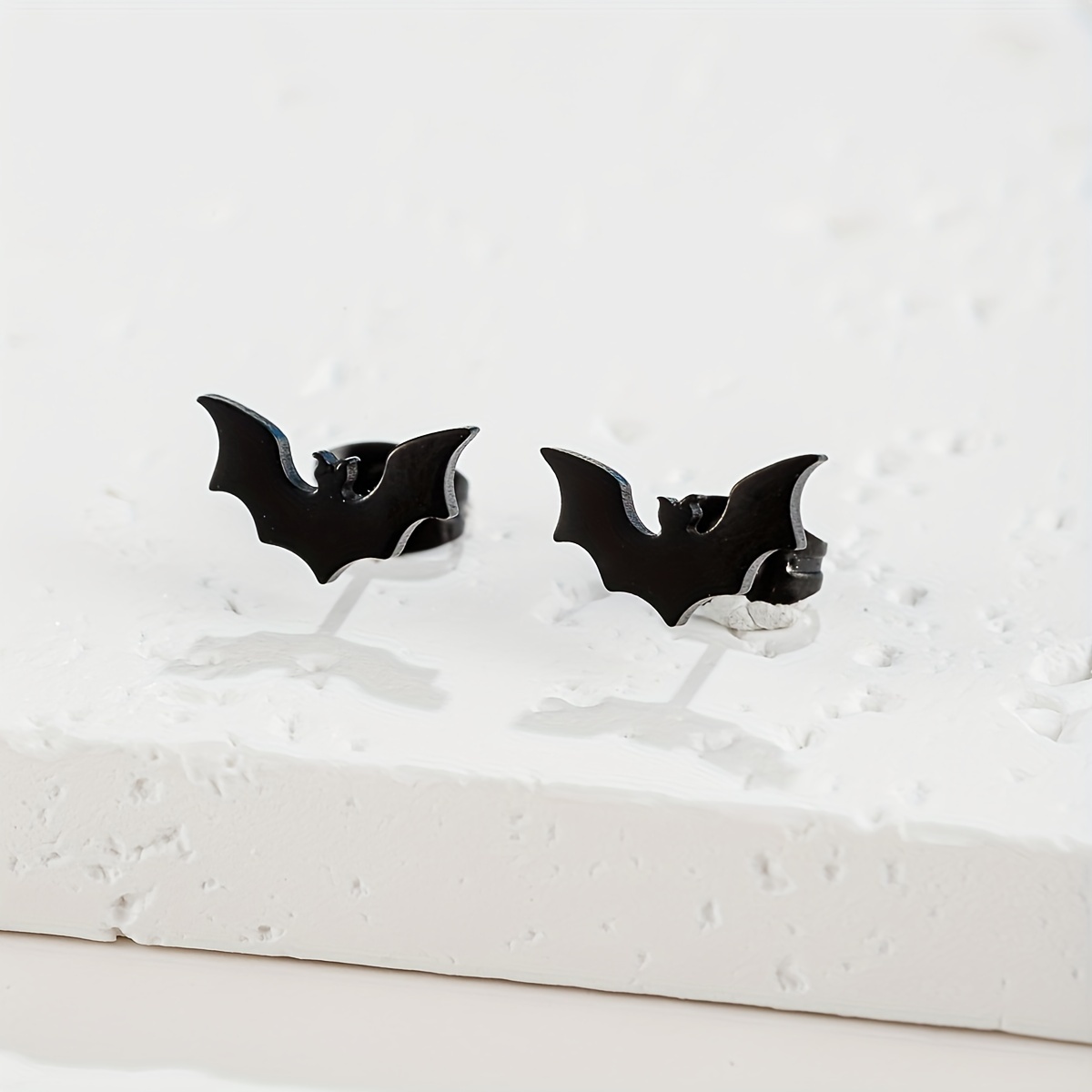 Image of 1pair Stainless Steel Bat Earrings Simple Aniaml Fashion Stud Earrings For Women Jewelry Wedding Party Male Gifts