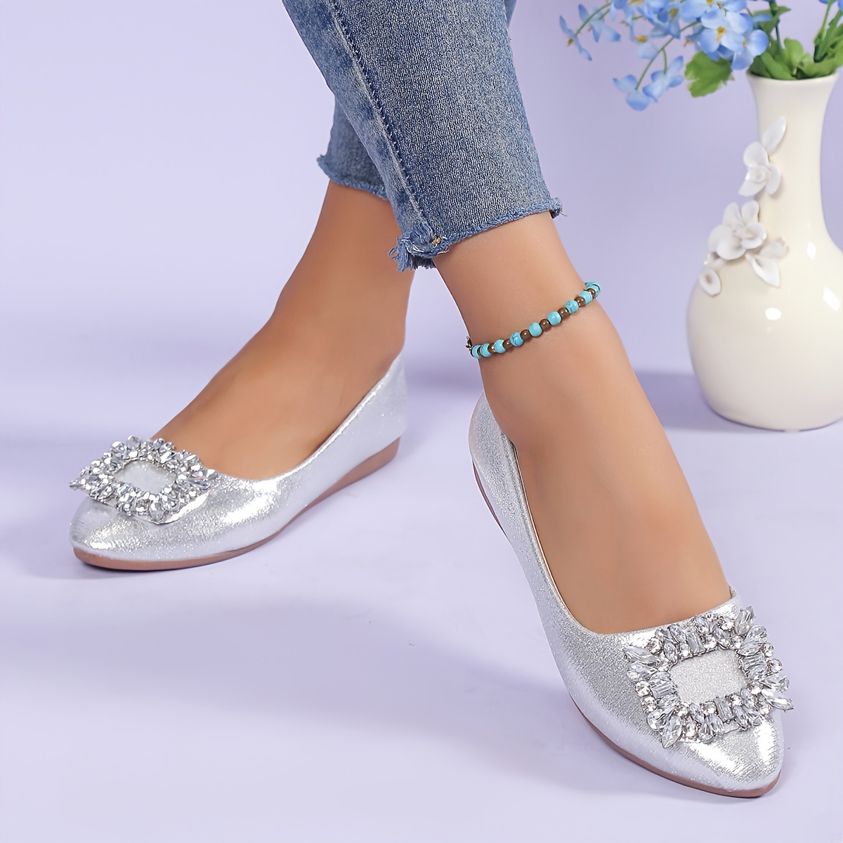 Scarpe Basse Donna Decorazioni In Strass Eleganti Scarpe - Temu Italy