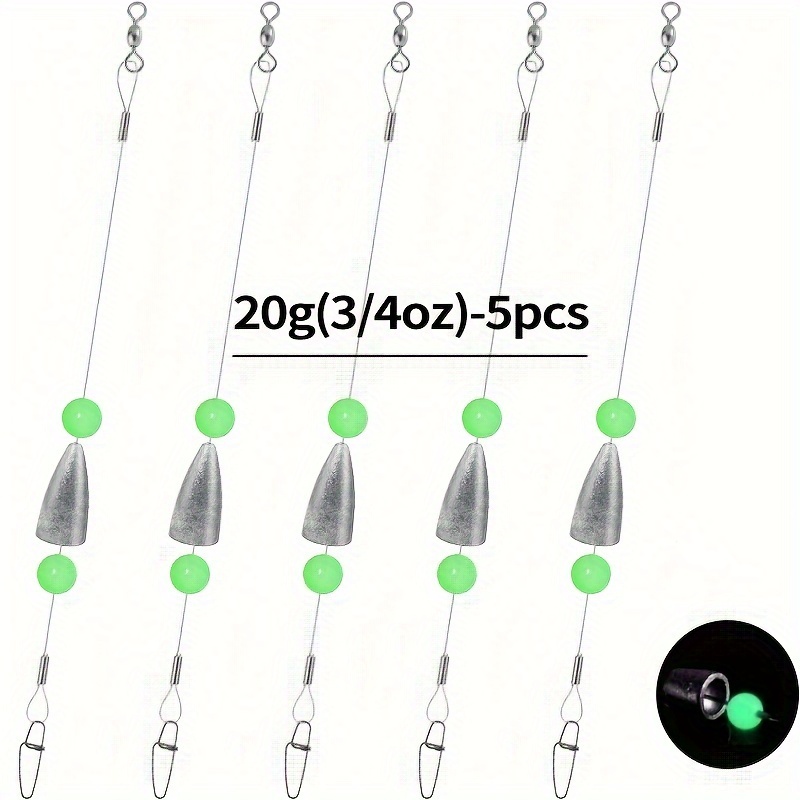 5pcs Steel Fishing Leaders With Fishing Weight Pre Rigged - Temu