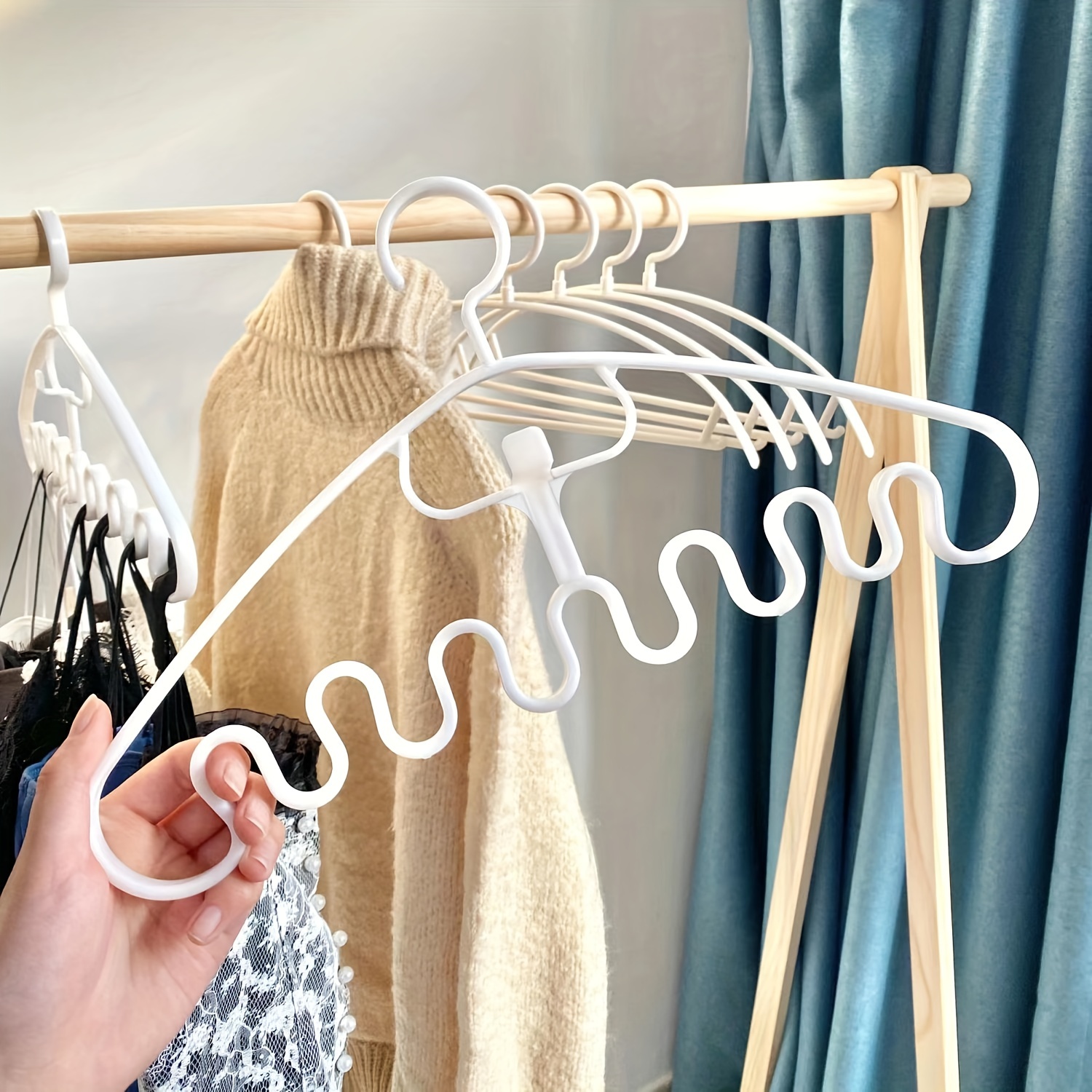 Multifunctional Double Layer Storage Hanger Plastic Clothes - Temu