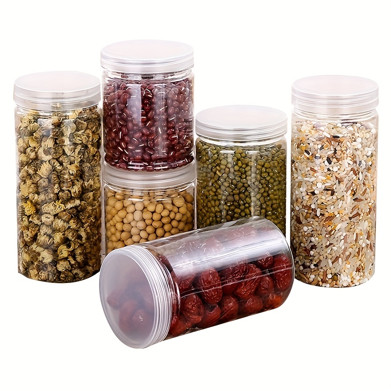 LEFV Clear Food Storage Container Glass Jar with Sealing Lid for Kitchen  Flour Cereal Rice Sugar Spices Herb Tea Coffee Beans Nuts Dry-Fruits -  Yahoo Shopping