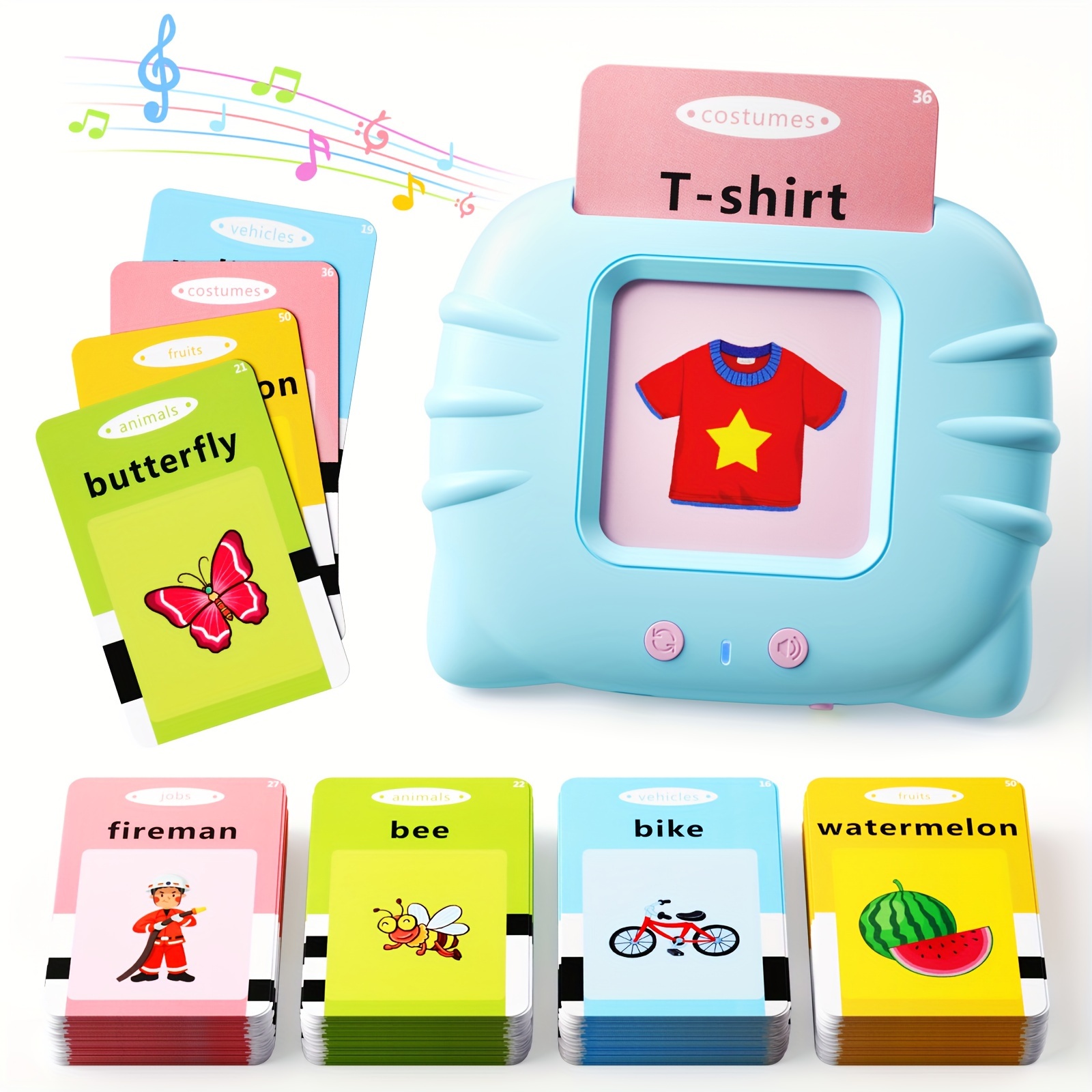 Jouet Cartes Éducatives Enfant 2 Ans, Cartes Flash Parlantes avec Tablettes  d'écriture LCD, Jouet Éducatifs Préscolaires pour Lire