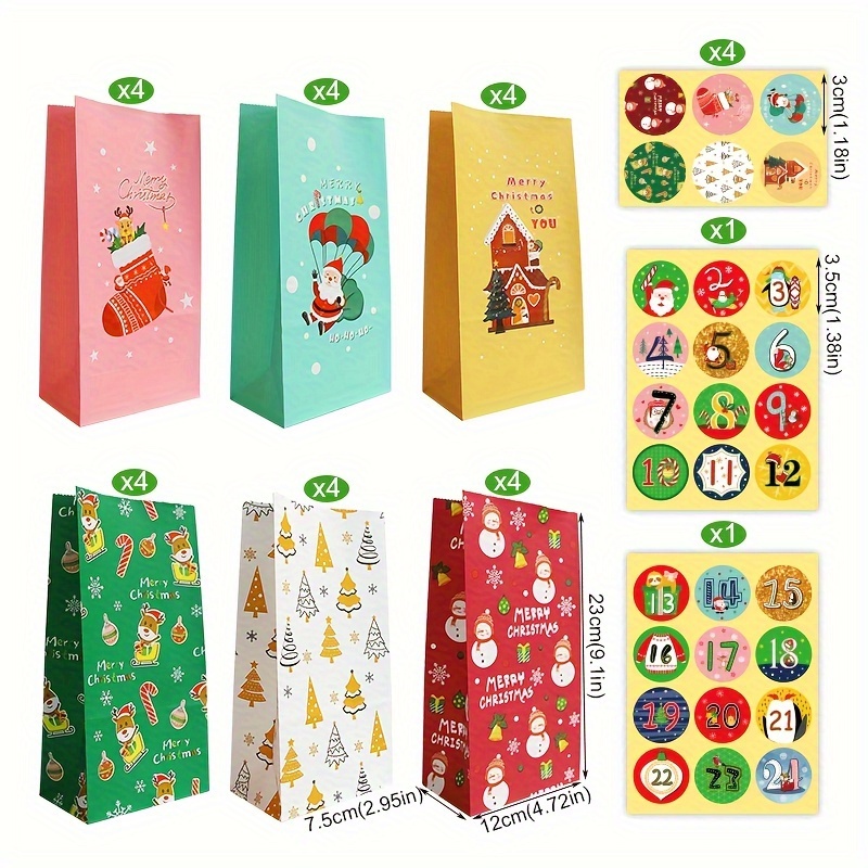 IKesoce 24 Pz Sacchetti Regalo Di Natale Sacchetti Di Carta Kraft