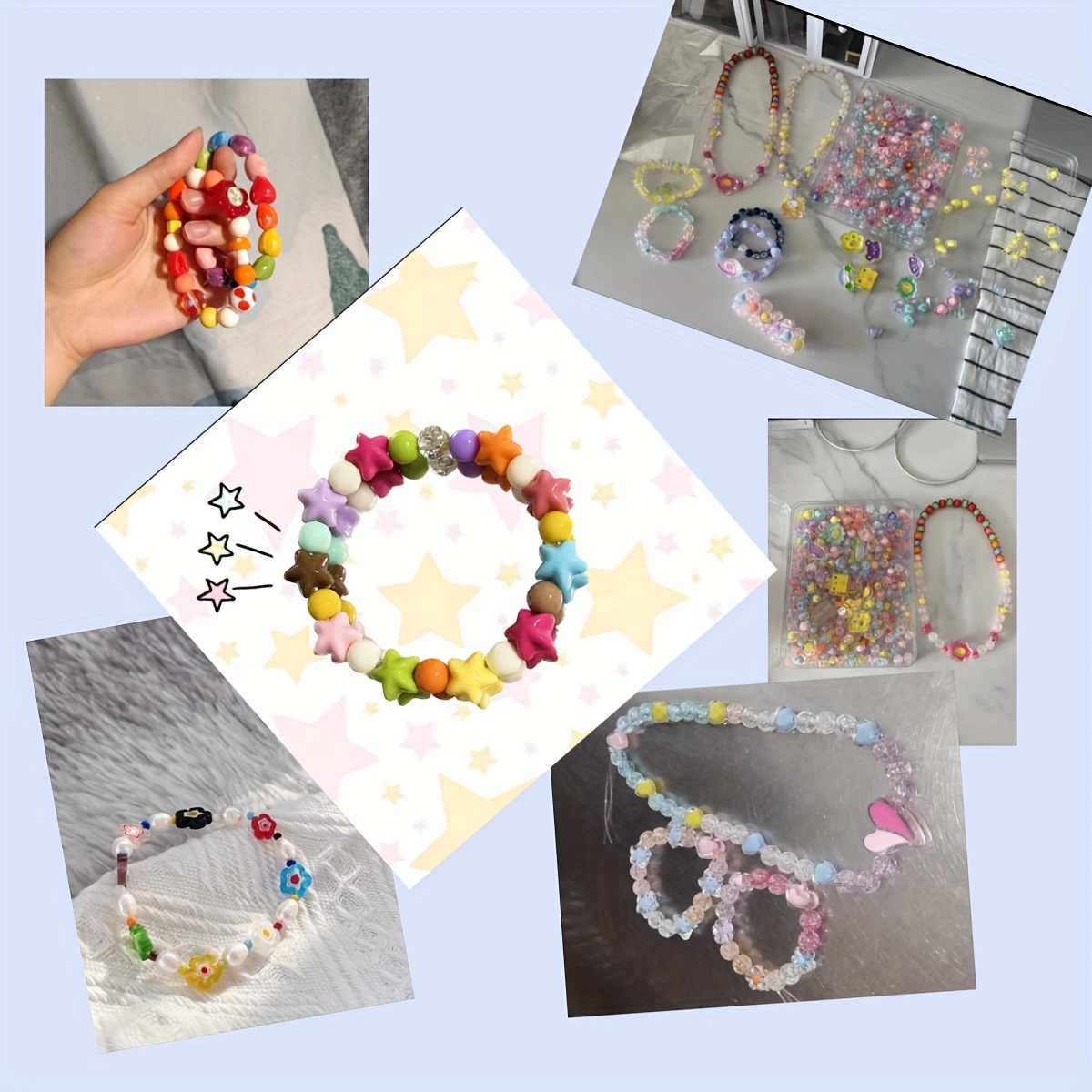 10pcs Girls Cute Colorful Acrylic Beaded Bracelet Decorative Accessories for Party Holiday Gift,Temu