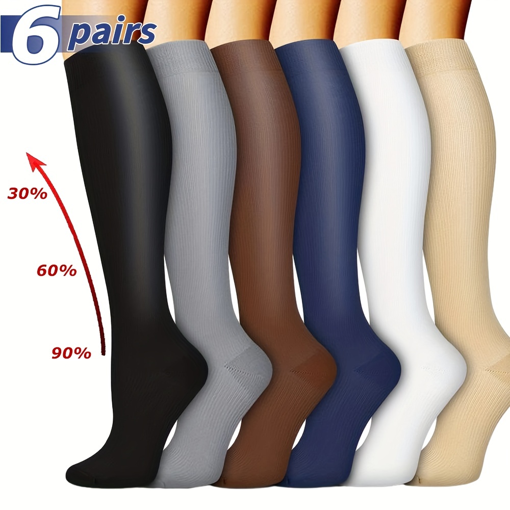  Compression Socks for Women Plus Size Compression Socks Wide  Calf Men Women Medias de Compresion para Mujer Circulation Support Medical  Pro 20-30mmHg Knee High Mens Womens Compression Socks 4XL Beige 