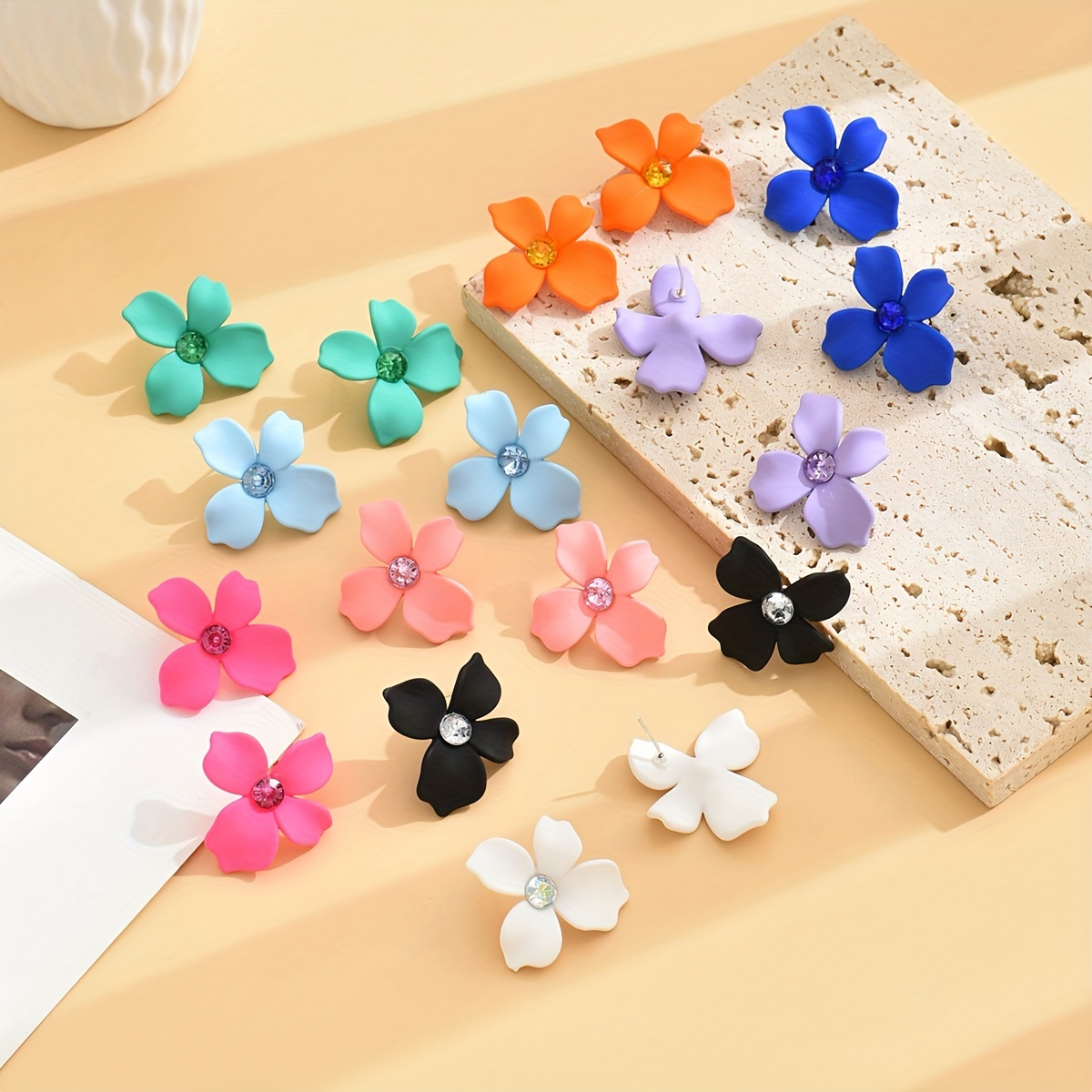 

de 1/3 Paires de Boucles D'oreilles Clous En de Multicolores En Acrylique, Légères, de Petites Perles D' Incrustées En Été