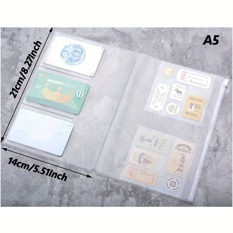 Pvc Transparent Storage Bag For Traveler's Notebook Passport Portable Standard A5 Size