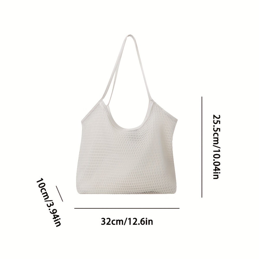 Minimalist Mesh Shoulder Bag Solid Large Capacity Handbag