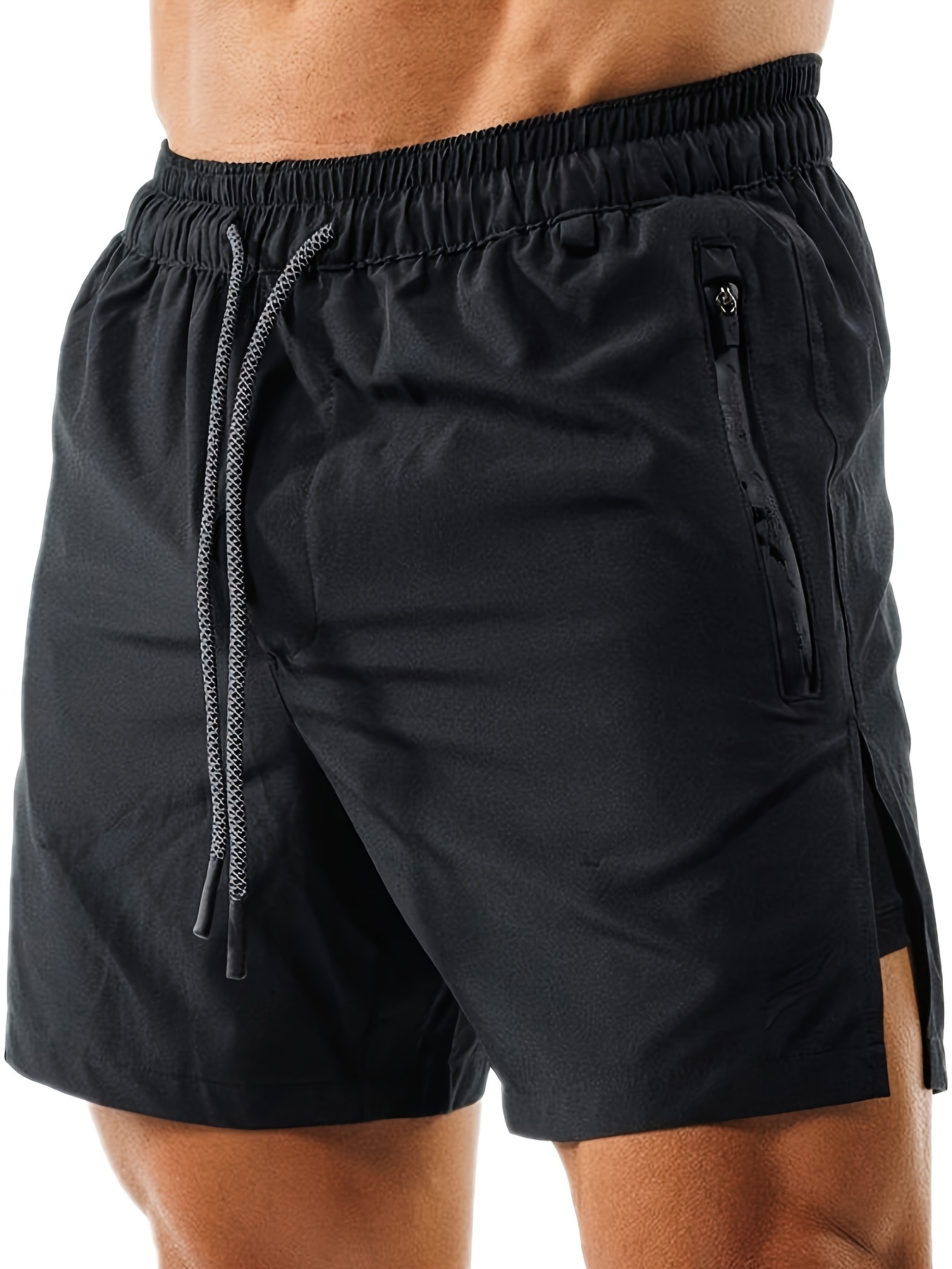 2 in 1 Double Layer Shorts Inner Zipper Pocket Men's High - Temu