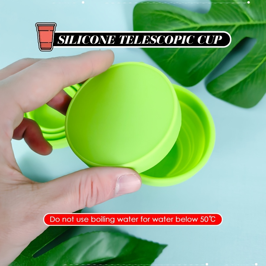 Silicone Collapsible Cup with Lid - Portable Telescopic Cup for Camping