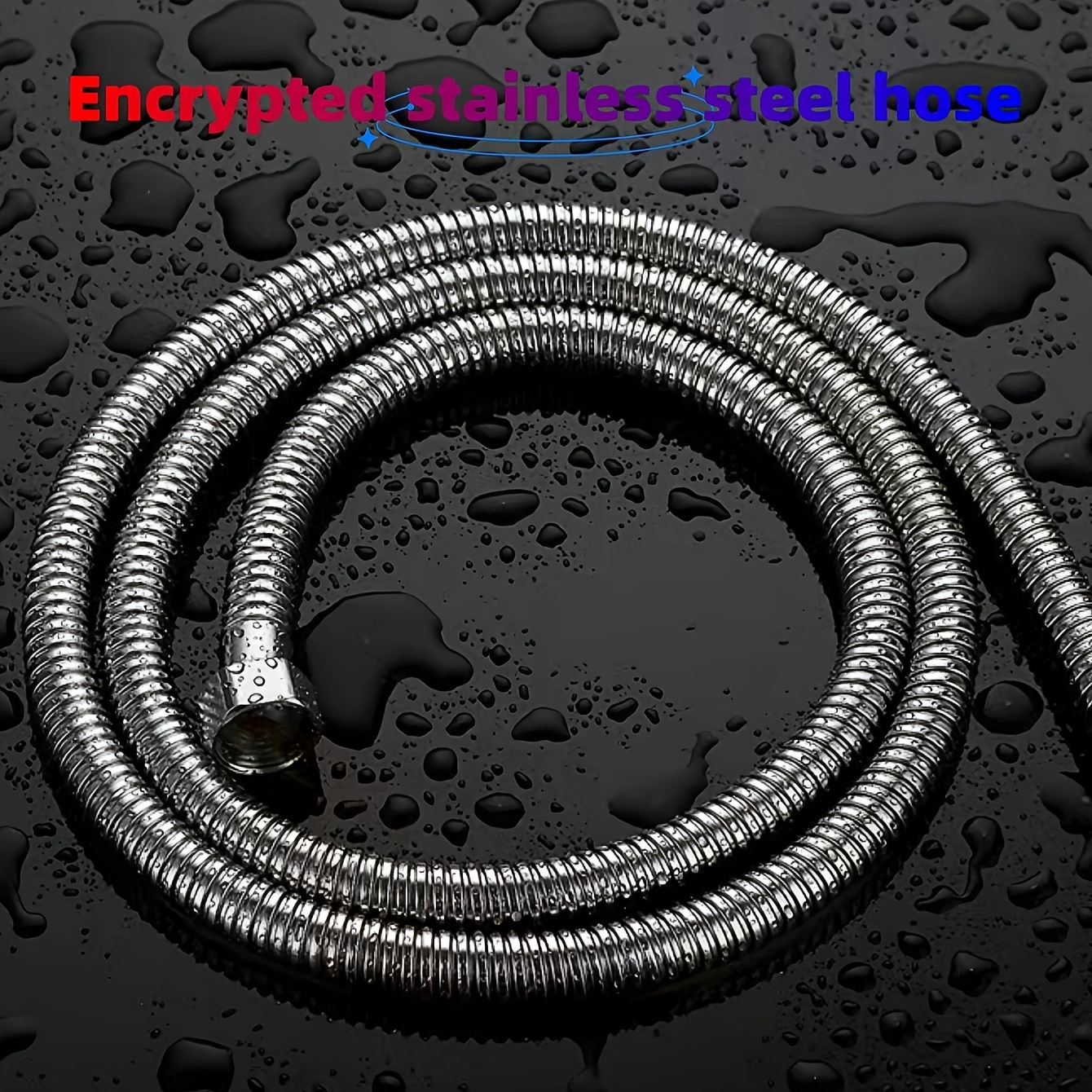 

1pc Flexible Stainless Steel Shower Hose - Explosion-proof Spray Head Replacement, 1.5m-1.2m Length, With Standard Us/eu Threaded Connector, Waterproof & Rust-resistant For Bathroom Hygiene