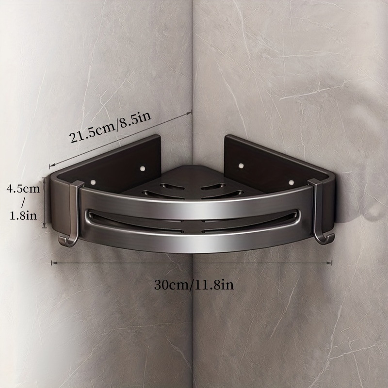 Wall Mounted Silver Bathroom Shelf Aluminum Alloy Shower Caddy